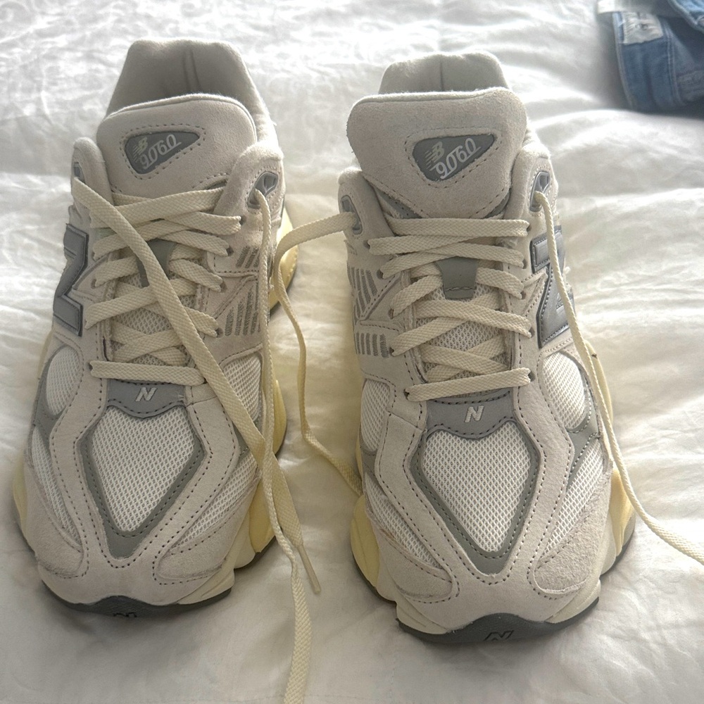 New Balance Women's Cream and Gray Sneakers